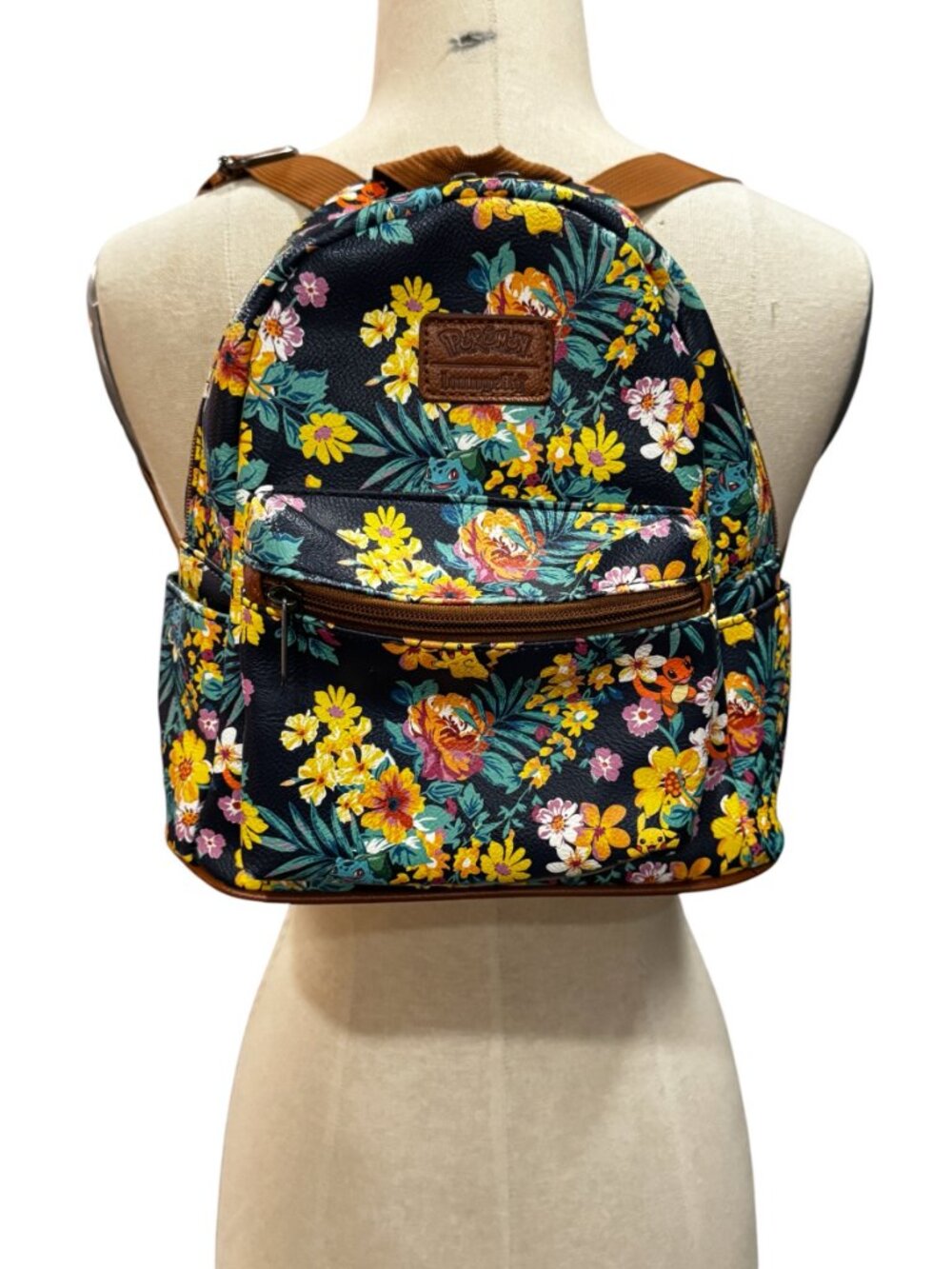 Loungefly Pokémon Tropical Floral Starter Mini Backpack Pikachu Bulbasaur Charma - Picture 6 of 6